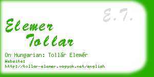 elemer tollar business card